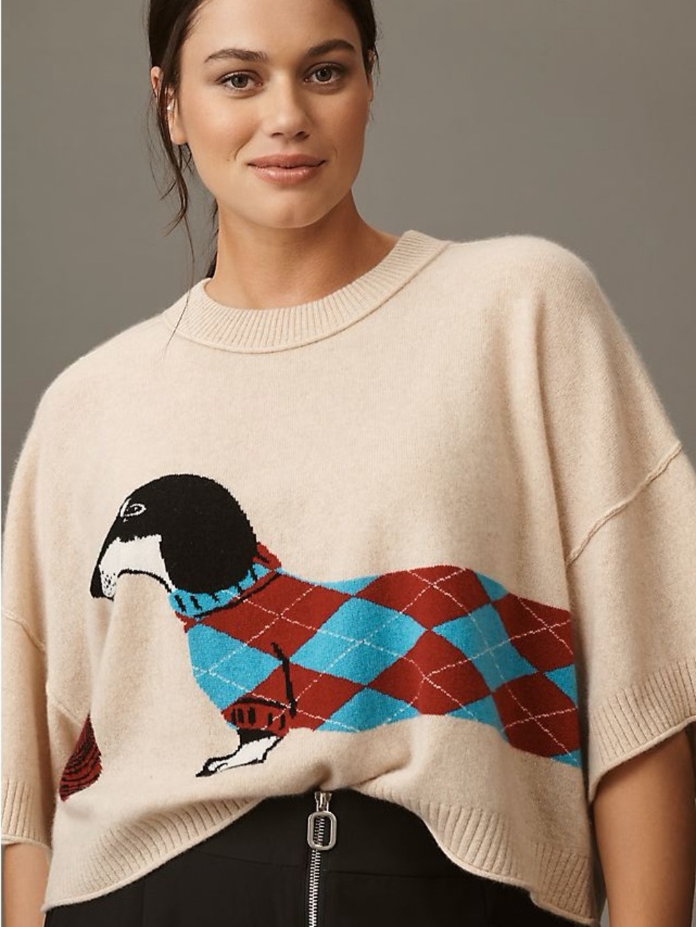 By Anthropologie “The Goldie” Cashmere Dachshund Sweater